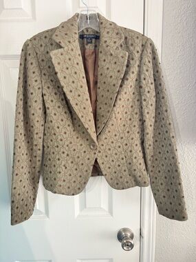 Insight Olive Patterned Single-Button Women's Blazer